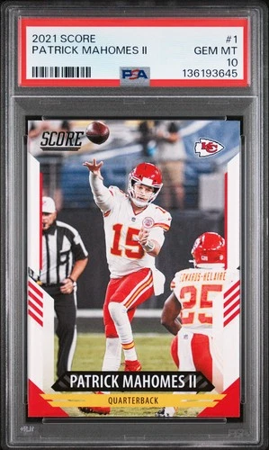 2021 Panini Score #1 Patrick Mahomes Ii PSA 10 Chiefs NFL Football Card