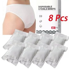 8 Pcs Cotton Disposable Underwear for Women, Suitable for Travel Spa Stays