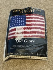 MCG Textiles Old Glory American Flag Graph N  Latch Rug Kit 13  x 10  Hook Tool