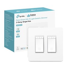 Kasa Smart Dimmer Switch 2-Gang HS220-2, Single Pole, Needs Neutral White