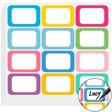 240 Pcs Colorful Plain Border Name Tag Labels for Office School Office Events