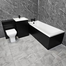 Complete Bathroom Suite Black Vanity Set with Bath Black Handles and Taps Tess