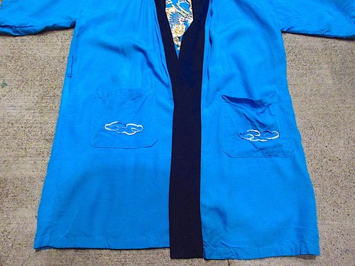 Used Japanese HAPPI JacketTraditional Festival Coat Kids Size 10 Blue Kimono - Picture 6 of 8