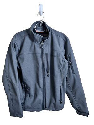 Free Country Jacket Mens Small Gray Hard Shell Full Zip Up Pockets Athletic