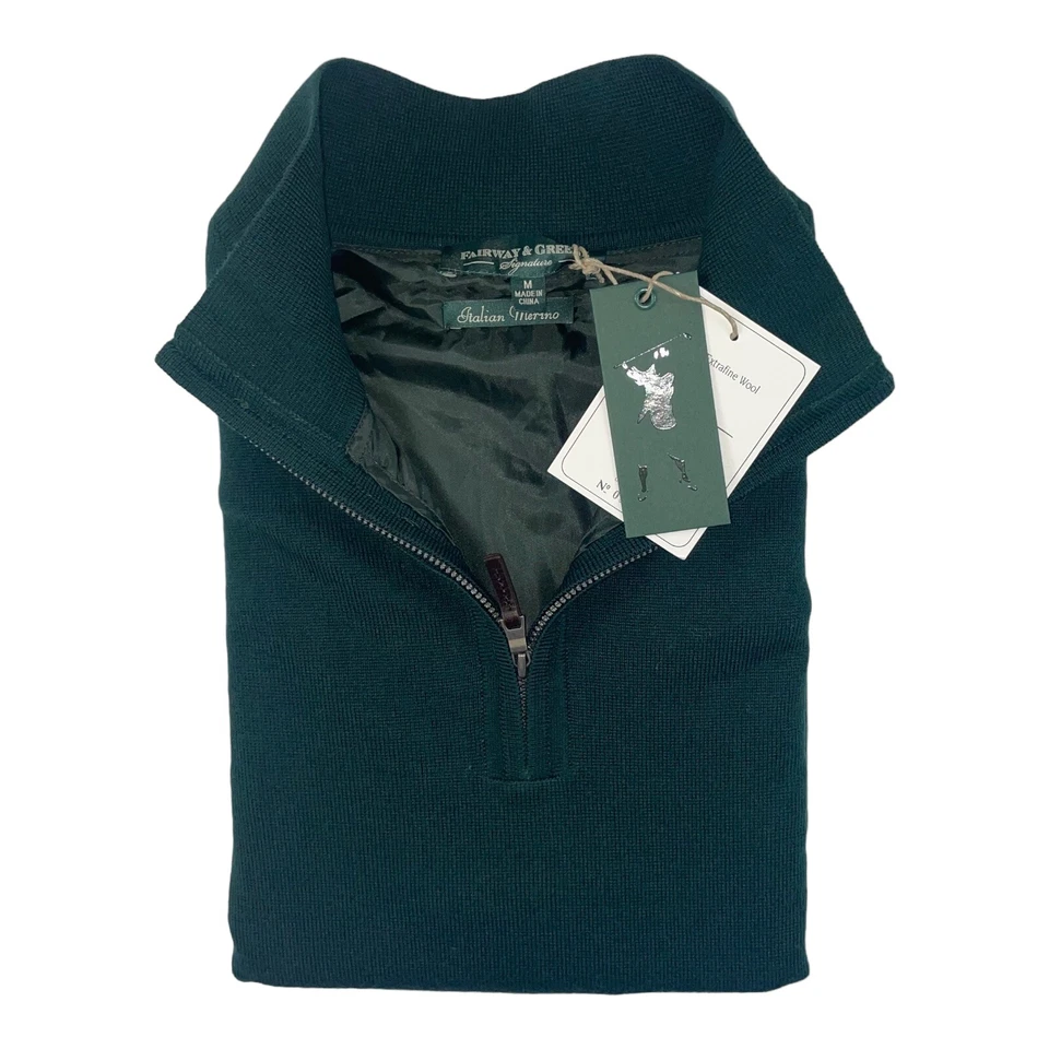 Fairway & Green Baruffa Merino Windproof Green Zip Vest Size Mens M NWT - Image 2 of 4