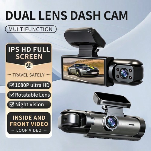 1080P Dual Dash Cam w/IR Night Vision,Loop Recording 170° Wide Angle -3.16'' IPS - Picture 2 of 24