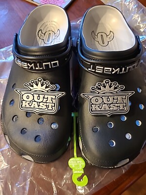 Crocs Mens 11 Black Outkast Classic Clog Slip On Shoes Hip Hop Rap Music Limited Crocs Outkast Rap Hip Hop Classics Clog Black Silver - Men main image 3