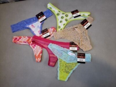 No Boundaries NOBO Assorted Thong Panties Sets XS-1, SM-3-5, Med-7-9, LG-11 New
