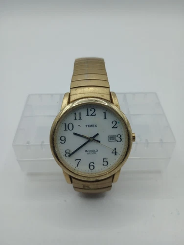 Vintage Timex Indiglo WR 30M w/ Date Dial  Mens Wrist Watch SELLING AS-IS Untest