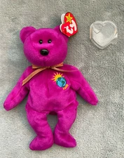 Ty Beanie Baby Millennium - misspelled Millenium the Bear 1999. MWT. Free Ship.