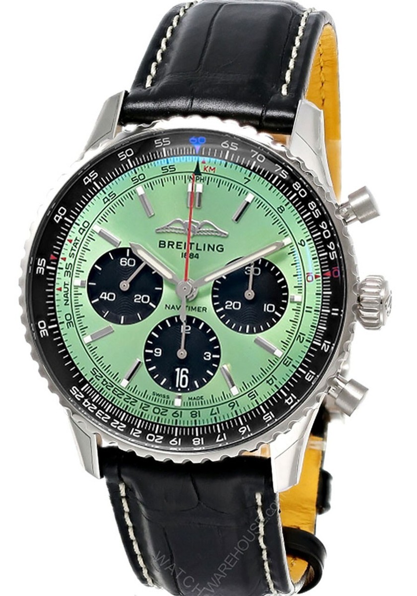 Breitling Navitimer B01 Chronograph Auto 43mm Green Dial Watch