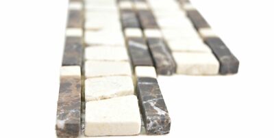 Bordure En Marbre Emperador Cremarfil – Pose En Mosaïque Mixte, 50x300mm