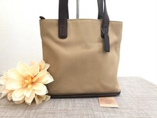Vintage Coach Greenwich Tote 6134 Khaki Twill and Mahogany Leather USA made 1999