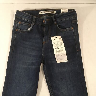 zara trafaluc Denim Collection Mid Rise Slim Size 4 