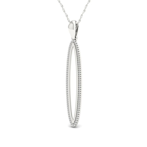925 Sterling Silver 0.20 Ct Diamond Pendant Necklace (H-I Color, I2 Clarity) - Picture 2 of 3