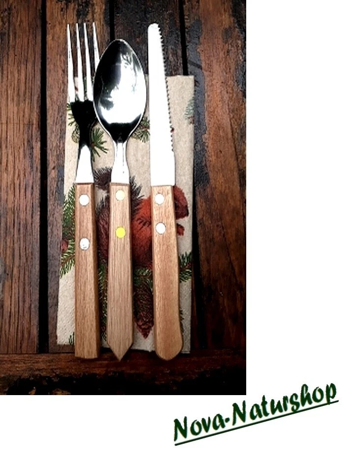 Holz Besteck , Besteck mit Holzgriff Set - 8 Teile , Bayerisches Besteck Set - Bild 2 von 2