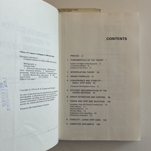 LANL Copy! Computer Solution of Ordinary Differential Equations by Shampine HC - Picture 7 of 18