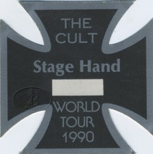 THE CULT 1990 Sonic Temple Tour Die-Cut Iron Cross Stagehand