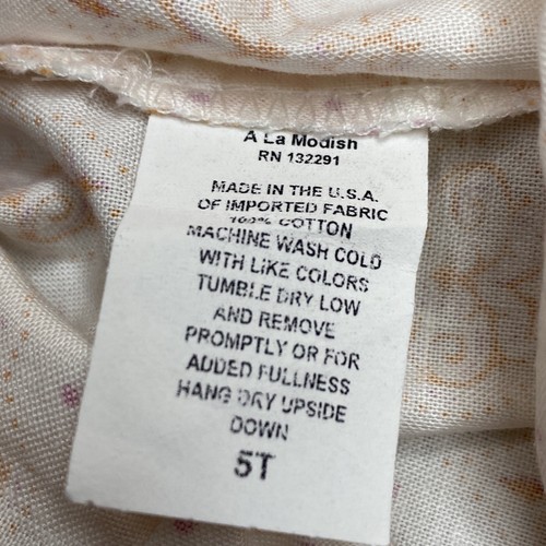 A La Modish White Orange Swirls Design Ruffled Cargo Pants Toddler Girls Size 5 - Picture 4 of 4