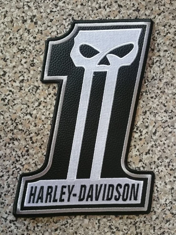HARLEY DAVIDSON PATCHES STYLE NUMBER 1 SKULL TO SEW ON MOTORCYCLE JACKE