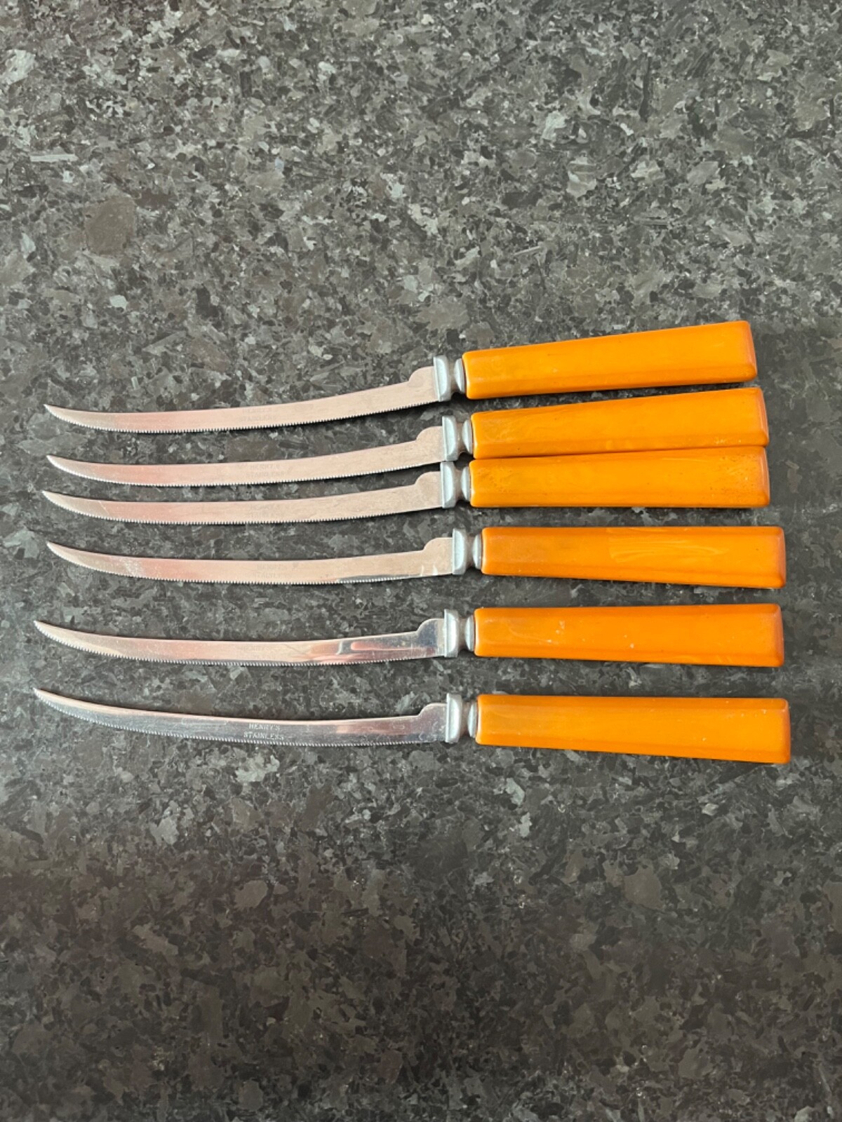 Henry's original American tomato and steak knives with Bakelite handles