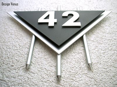 Hausnummer Silber schwarz Design Venus 2-stellig Zahl 10 Schriftarten zur Wahl
