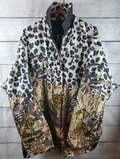 Gils Milano Women's Reversible Windbreaker Leopard Print Jacket Sz L Must See!