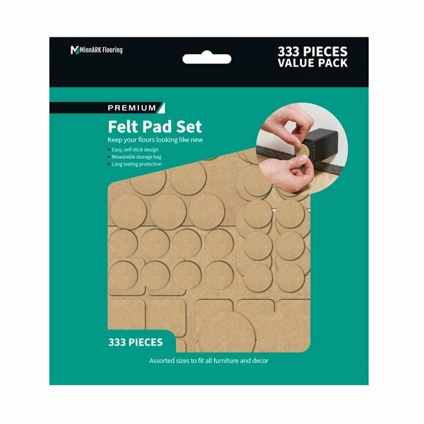 333 Felt Furniture Pads Chair Leg Protectors Hardwood Wooden Floors Feet Oatmeal - Image 3 of 4