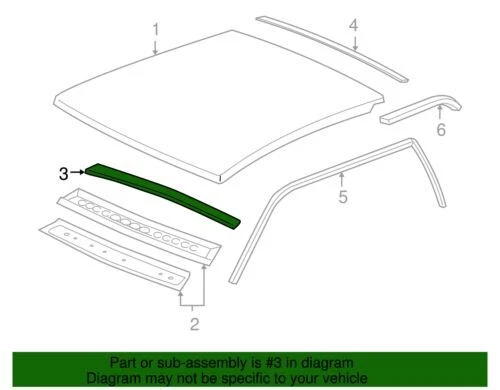 Arco de panel de techo número 1 genuino GM 2000-2014 Cadillac Chevrolet GMC ESV 15163052 Foto 2 de 2