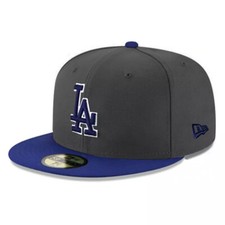 Gorra ajustada New Era 59FIFTY auténtica de los Dodgers de Los Ángeles LAD MLB - gris oscuro