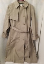 London Fog Trench Coat Jacket Size 14p 14 Pet Womens Green Double Breasted Nwot