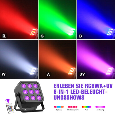 90W RGBWA+UV Par Scheinwerfer Akku Wiederaufladbares DMX APP Disco Bühnenlichter