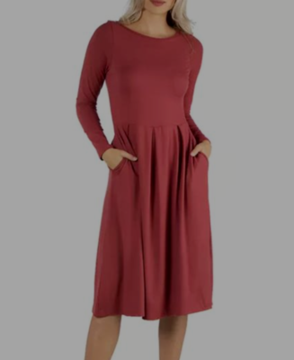 knee length dresses for ladies Chic Rust Orange Ruffled Midi Dress