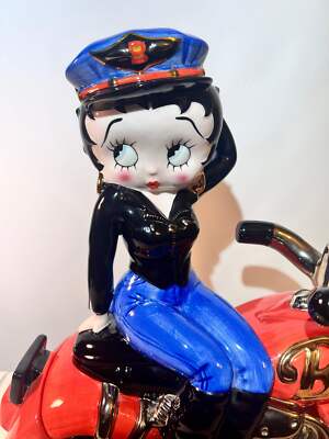 Jar Cookie x7” 14” x 14” - Boop Betty 外国製 クッキージャー バイク Boop Betty ベティ・ブープ 超希少 - 2000 - Art Clay - “Biker” その他