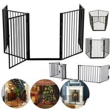 74"/118"/197" Fireplace Fence Safety Gate Hearth Gate BBQ Metal Fire Pet Gate