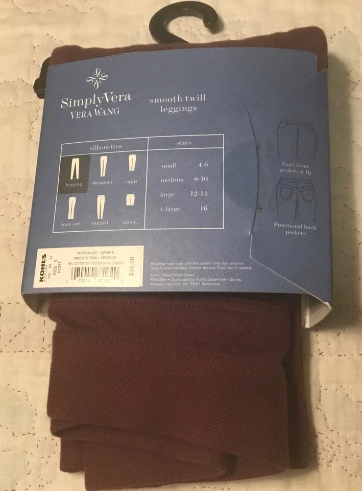 Leggings elásticos de sarga Simply Vera Wang Port con bolsillos traseros Foto 3 de 4