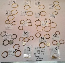 LOT # 19 Vtg Coin Holder Bezel Brass Mountings quarter nickel Silver Dollar +