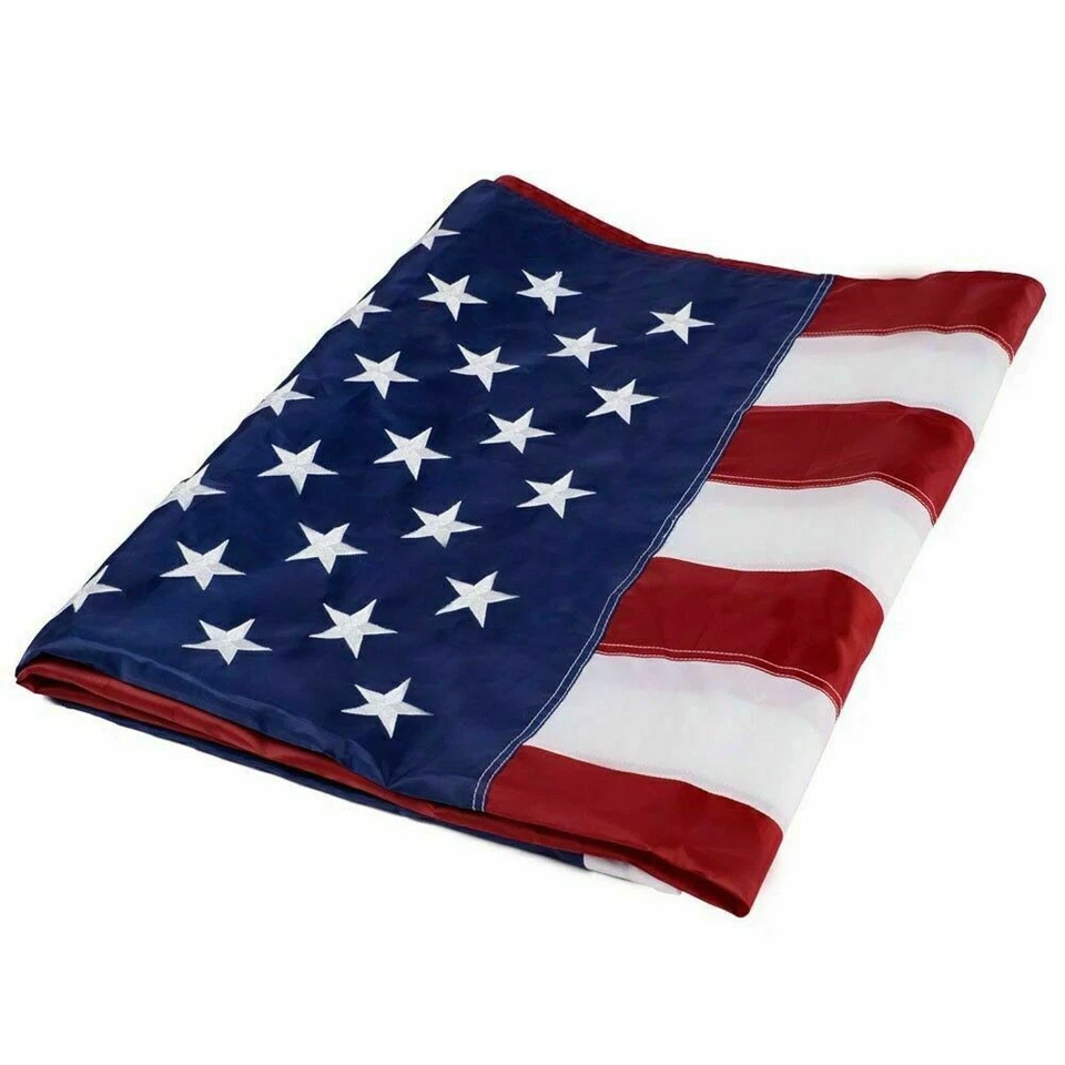 US American Flag Heavy Duty Luxury Embroidered Stars Sewn Stripes Grommets Nylon - Image 4 of 4