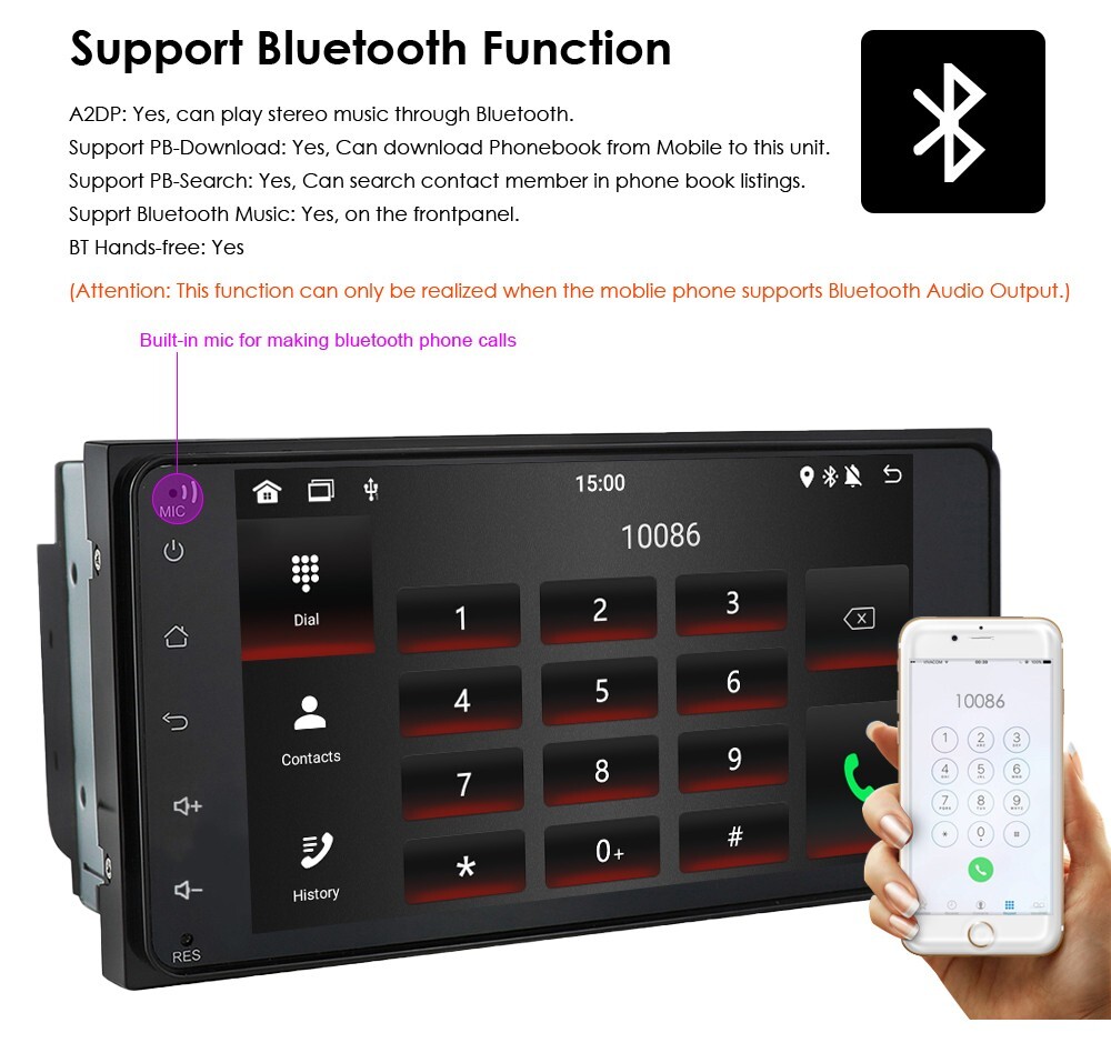 Plug Play Toyota 7'' Android Auto CarPlay Car Stereo GPS