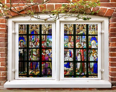 3D Crowd A887 Window Film Print Sticker Cling Stained Glass UV Sinsin