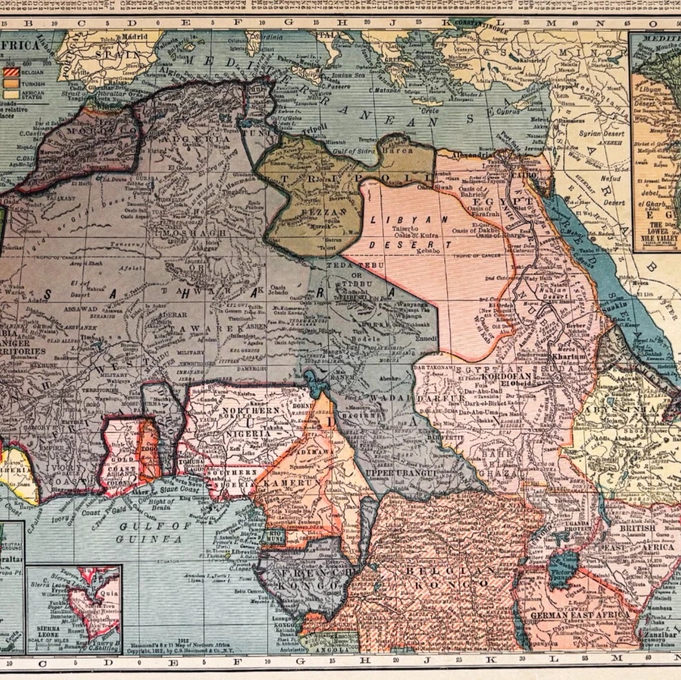 古董非洲地图及地图册1910-1919 日期范围| eBay