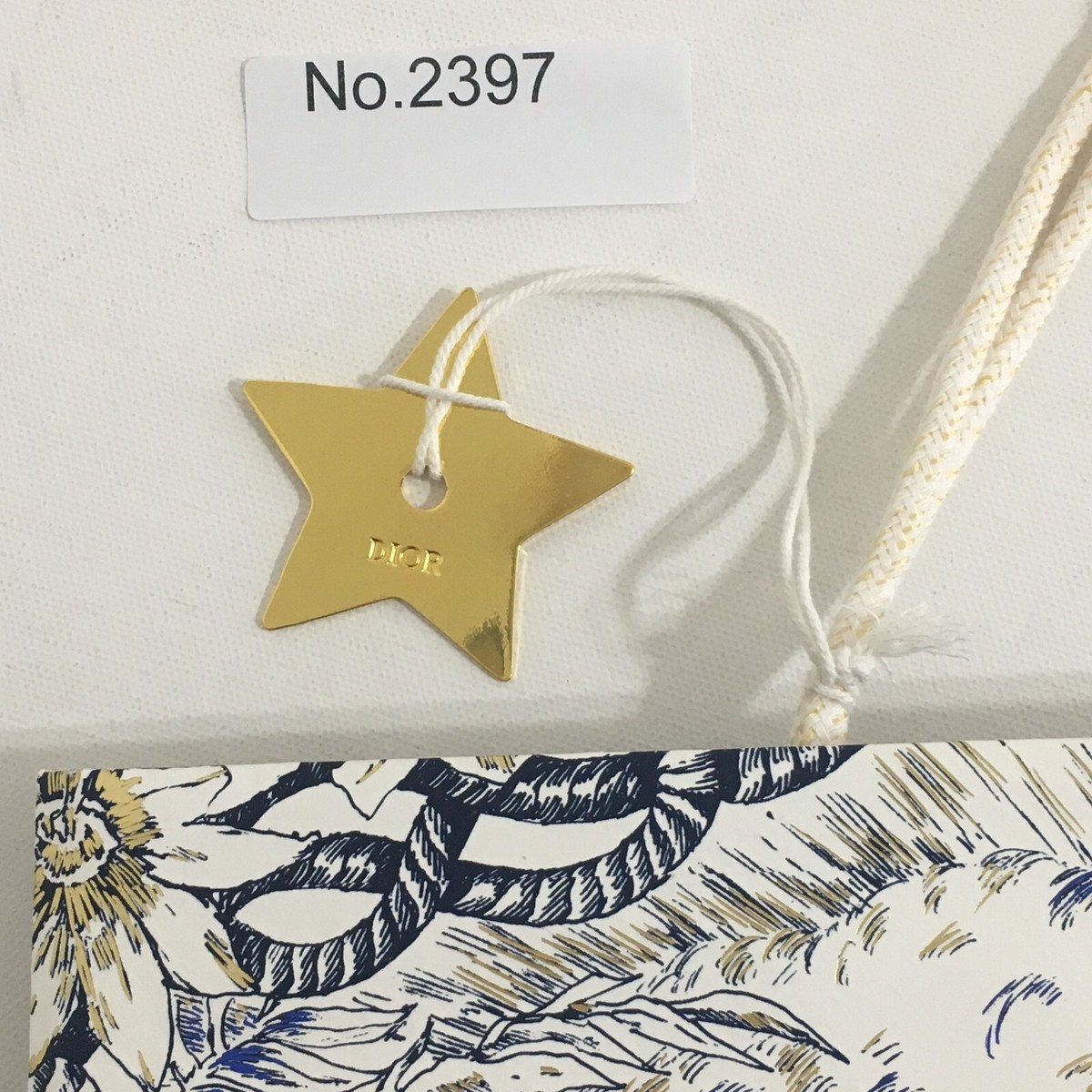 Dior 2022 Holiday Nautical Toile Gift Bag 17x14x6.5