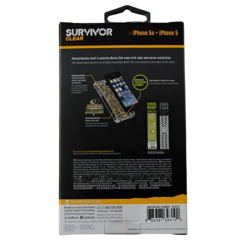 Genuine IPhone 5 5S Griffin Survivor Protective Case Cover Mossy Oak GB39222 - Picture 6 of 10