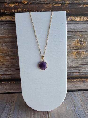 14k Gold Rose Quartz & Amethyst Pendant Necklaces Birthday Gifts for Women - Picture 6 of 7