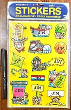 Jim Celebrity Mark 1 VTG Name Stickers Lot Scrapbooking Card Making