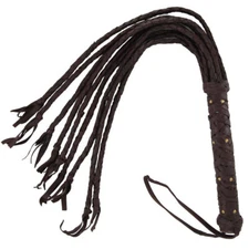 Medieval Leather Cat of Judgement Flogger -Handmade Whip, 9 Thongs, High-Quality