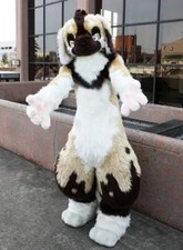 Fursuit Long Haired Huskies Dogs Foxes Animal Role-playing Party Costumes 233 