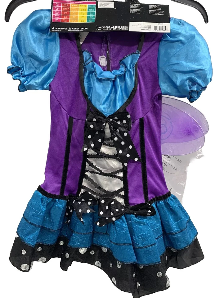 Disfraz Mariposa Halloween Rubí Vibrante Púrpura Hada Pixie Sprite Pequeño 4-6 Foto 3 de 4