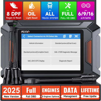 ANCEL Diesel Heavy Duty Truck Scanner DPF Regen Oil Reset for Caterpillar Paccar