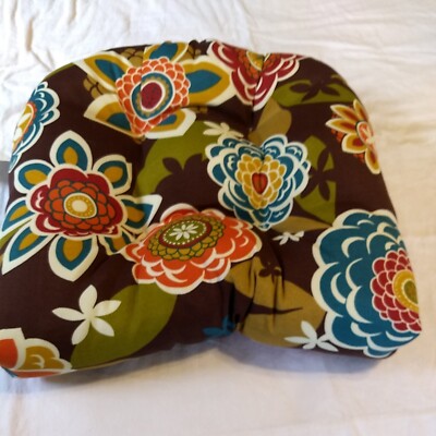 Blazing Needles Annie Chocolate Spun Polyester Tufted Dining Chair Cushion, 19'' 
